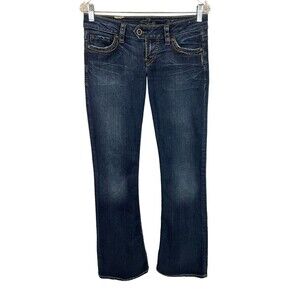 Silver Jeans Women's Lowrise Tuesday 20" Slim Bootcut Jeans  Size 28 x L32